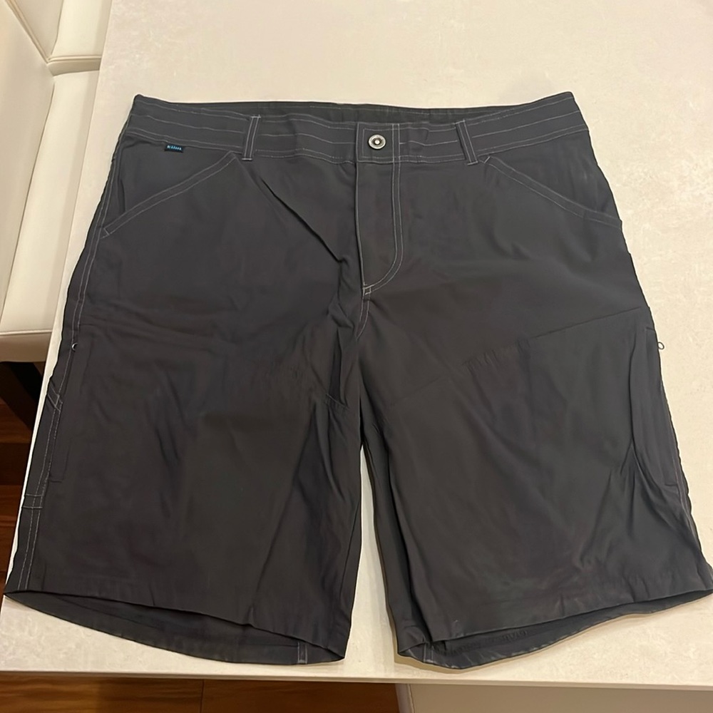 Kuhl Renegade shorts, 38 inch waist and 10 inch inseam.  Color is charcoal